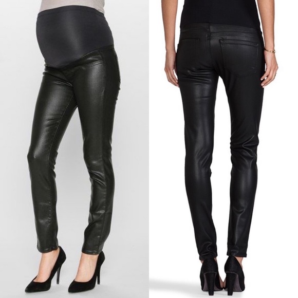 PAIGE Denim - Paige Denim Black Wax Coated Maternity Jeans Sz 30